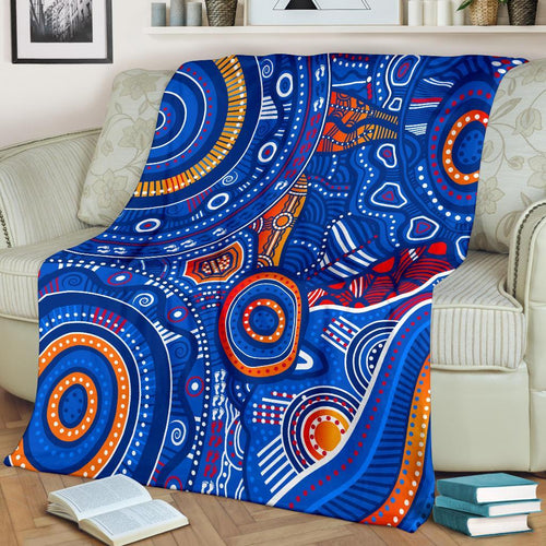 aboriginal-premium-blanket-indigenous-footprint-patterns-blue-color