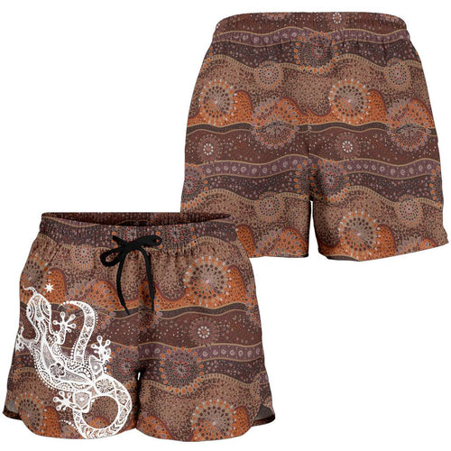 Aboriginal Shorts, Lizard  Circle Indigenous Dot Painting Women - Vibe Hoodie