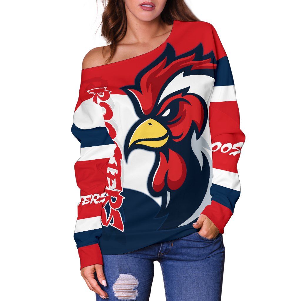 Australia Roosters Women's Off Shoulder Sweater Sydney - Vibe Hoodie