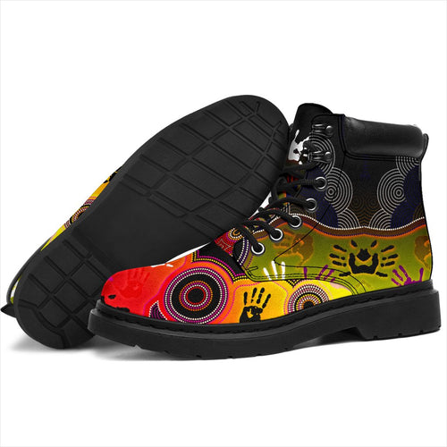aboriginal-all-season-boots-indigenous-circle-dot-painting-hand-art