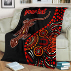 aboriginal-personalised-premium-blanket-aboriginal-lizard-with-dot-painting-pattern
