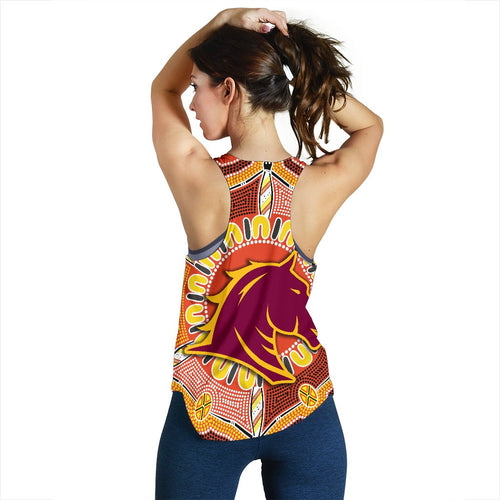 Brisbane Women Racerback Tank Broncos Indigenous Warm Vibes - Vibe Hoodie