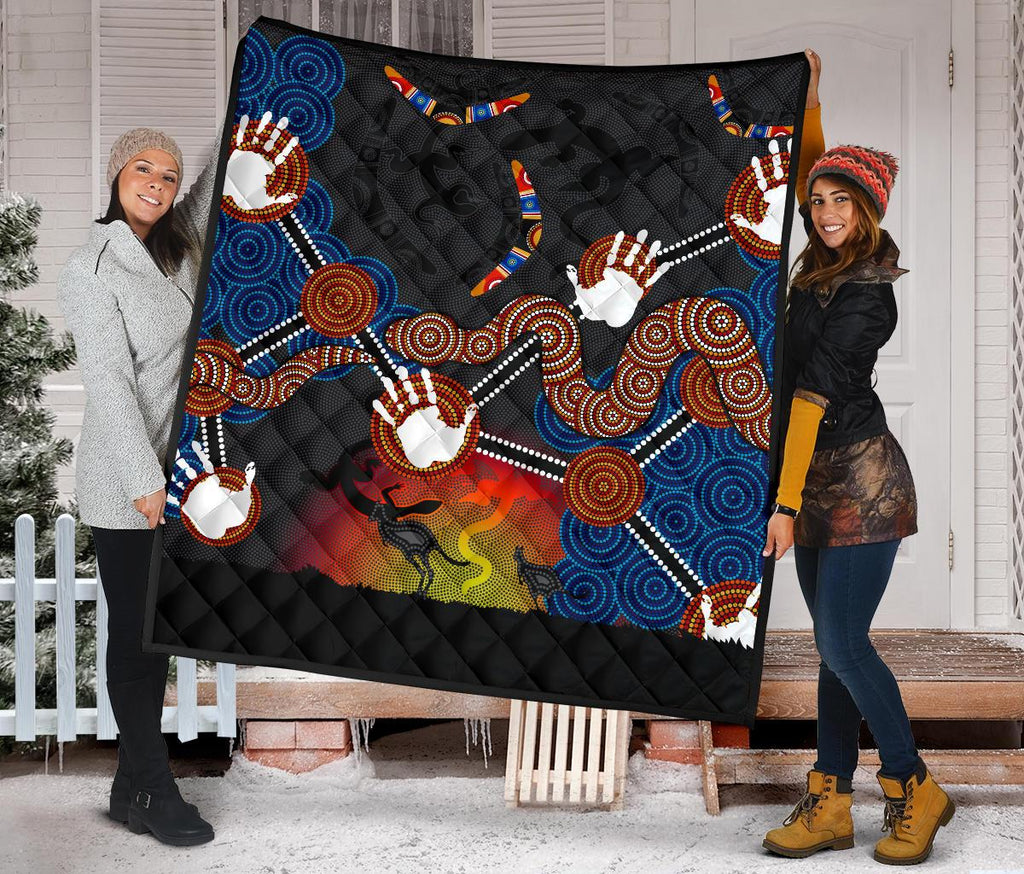 aboriginal-premium-quilt-australian-boomerang-and-snake-indigenous-art