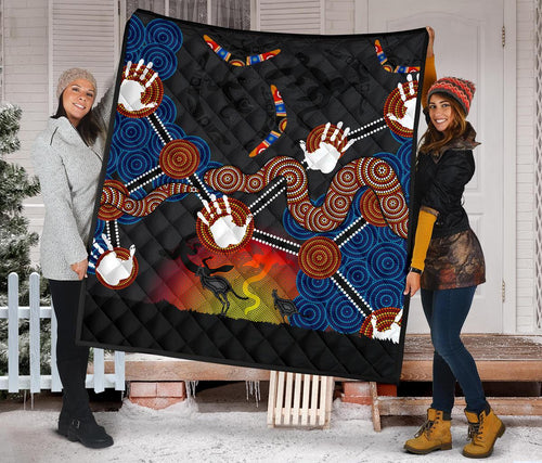 aboriginal-premium-quilt-australian-boomerang-and-snake-indigenous-art