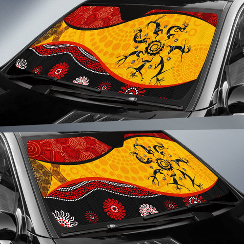 aboriginal-auto-sun-shades-dreamtime-koori-dance-dot-acrylic-paint
