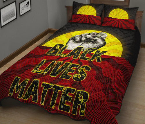 quilt-bed-set-aboriginal-black-lives-matter-sun-dot-painting