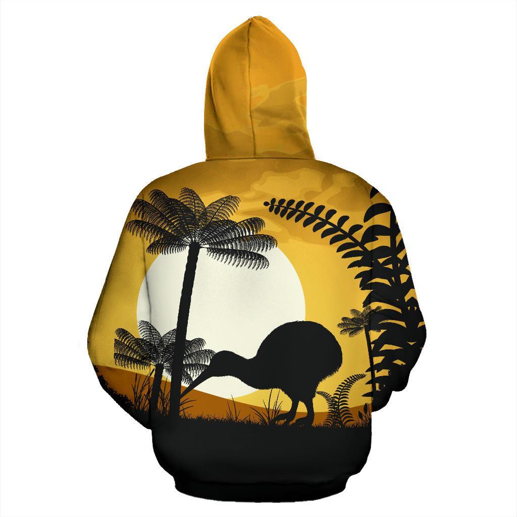 kiwi-with-trees-fern-at-sunset-zip-up-hoodie