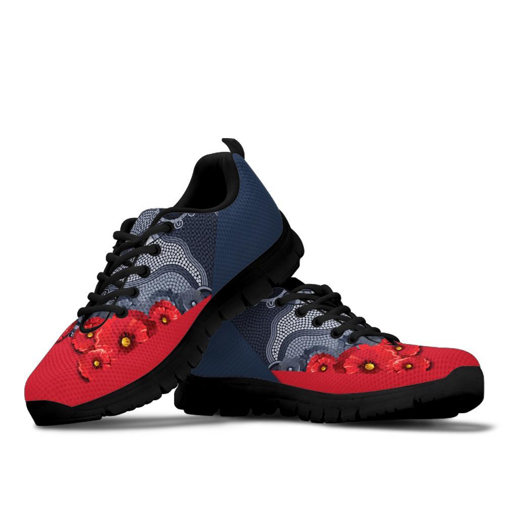 aboriginal-sneakers-anzac-day-poppy-flower-dot-painting