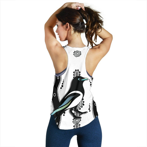 Collingwood Women Racerback Tank Pies Indigenous - White - Vibe Hoodie