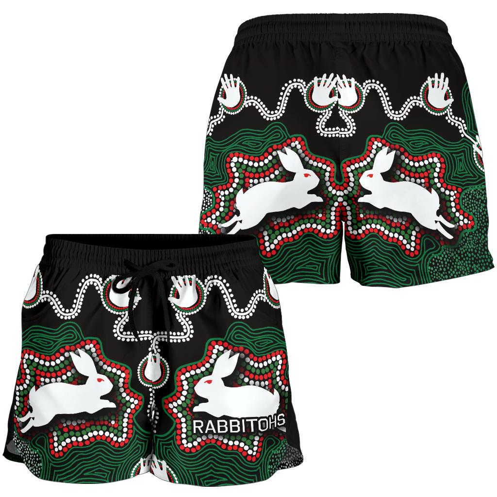 Rabbitohs All Over Print Women's Shorts Aboriginal 2 - Vibe Hoodie