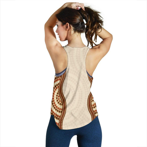 Racerback Tank - Kangaroo Top Tank Aboriginal Dot Painting - Women - Vibe Hoodie