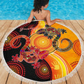aboriginal-personalised-beach-blanket-couple-aboriginal-lizards
