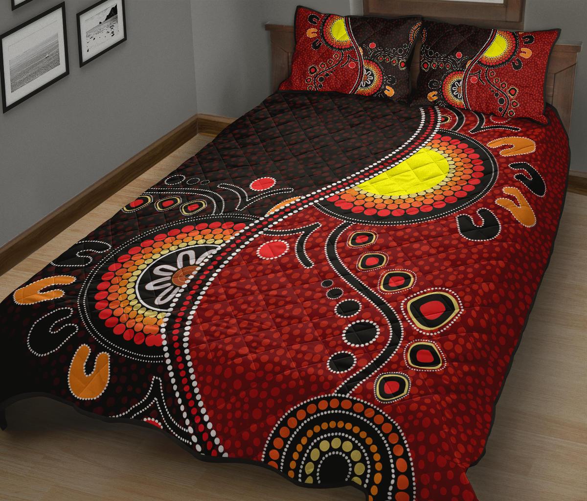 aboriginal-quilt-bed-set-australia-flag-dot-painting-art