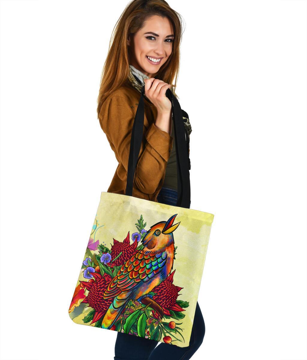 tote-bags-australia-kookaburra-with-waratah