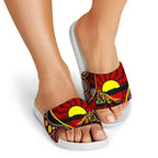slide-sandals-australia-aboriginal-dots-with-didgeridoo-white