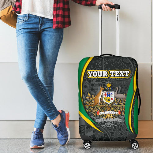 custom-text-luggage-cover-australia-coat-of-arms-aussie-spirit-green
