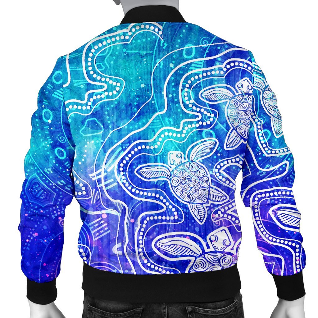 aboriginal-mens-bomber-jacket-sea-turtle-with-indigenous-patterns-blue