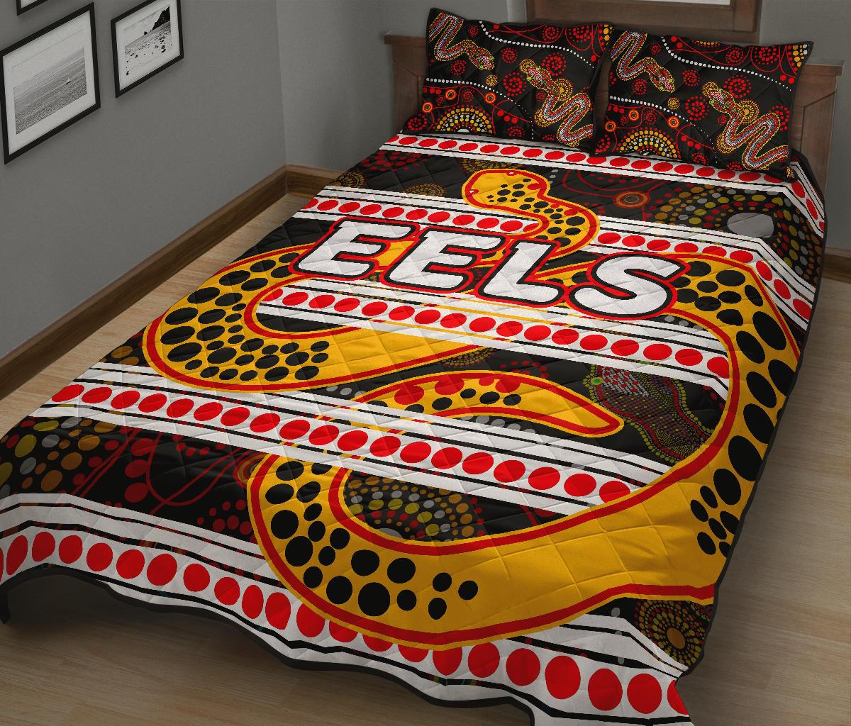 parramatta-eels-quilt-bed-set-tribal-style-black