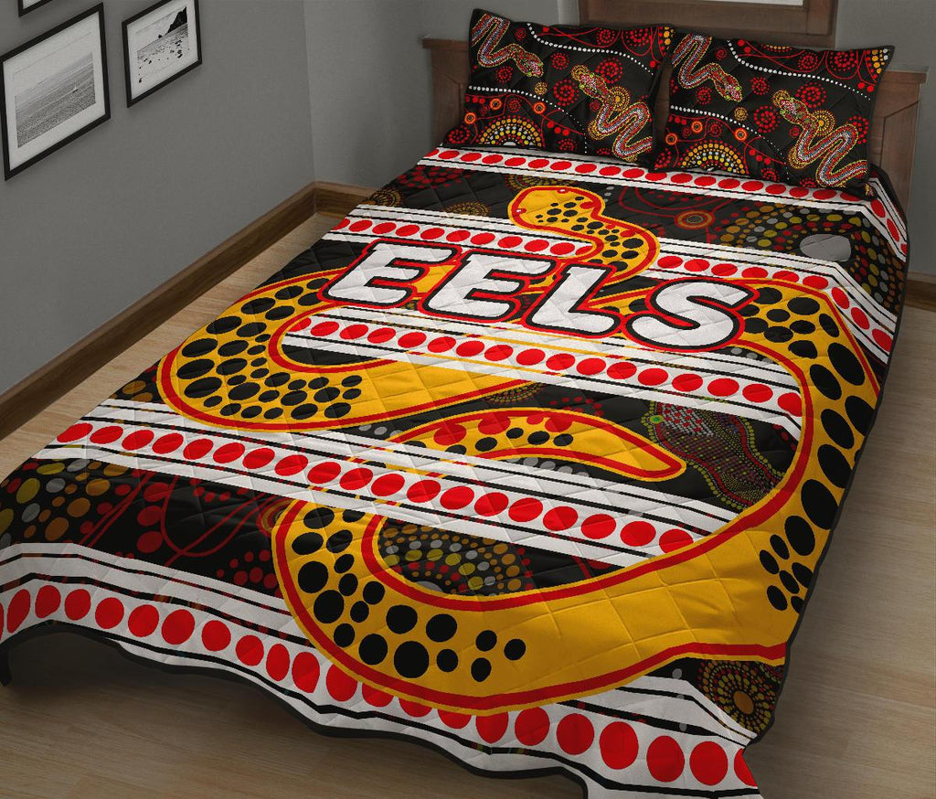 parramatta-eels-quilt-bed-set-tribal-style-black