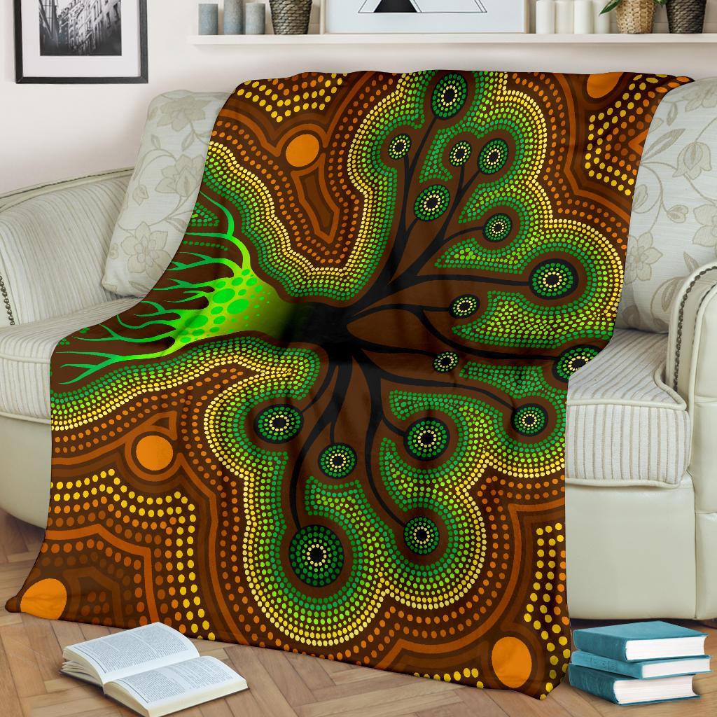aboriginal-premium-blanket-tree-dot-painting-art