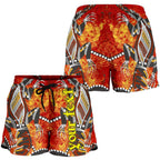 (Custom) Shorts Women - Aboriginal Crocodile And Kangaroo - Vibe Hoodie