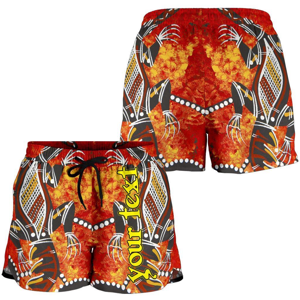 (Custom) Shorts Women - Aboriginal Crocodile And Kangaroo - Vibe Hoodie