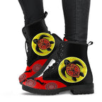 aboriginal-leathers-boots-turtle-patterns-circle-dot-painting