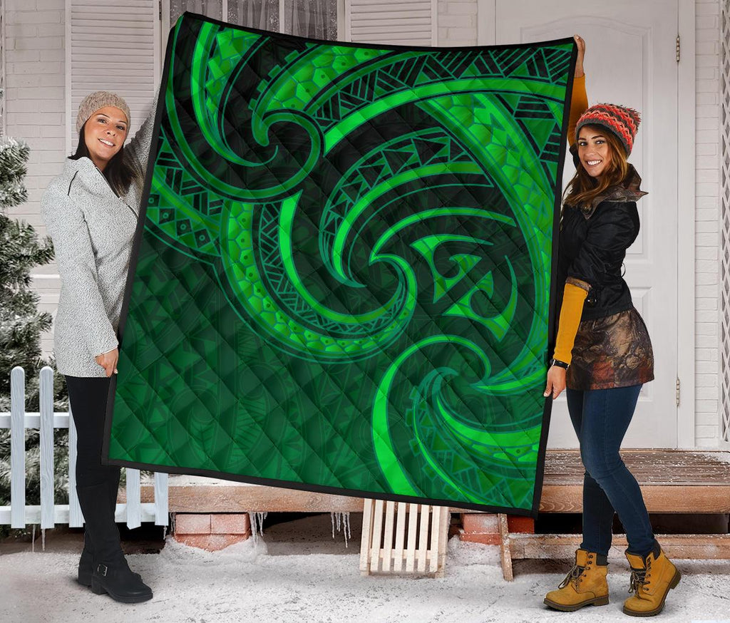 new-zealand-maori-mangopare-premium-quilt-polynesian-green