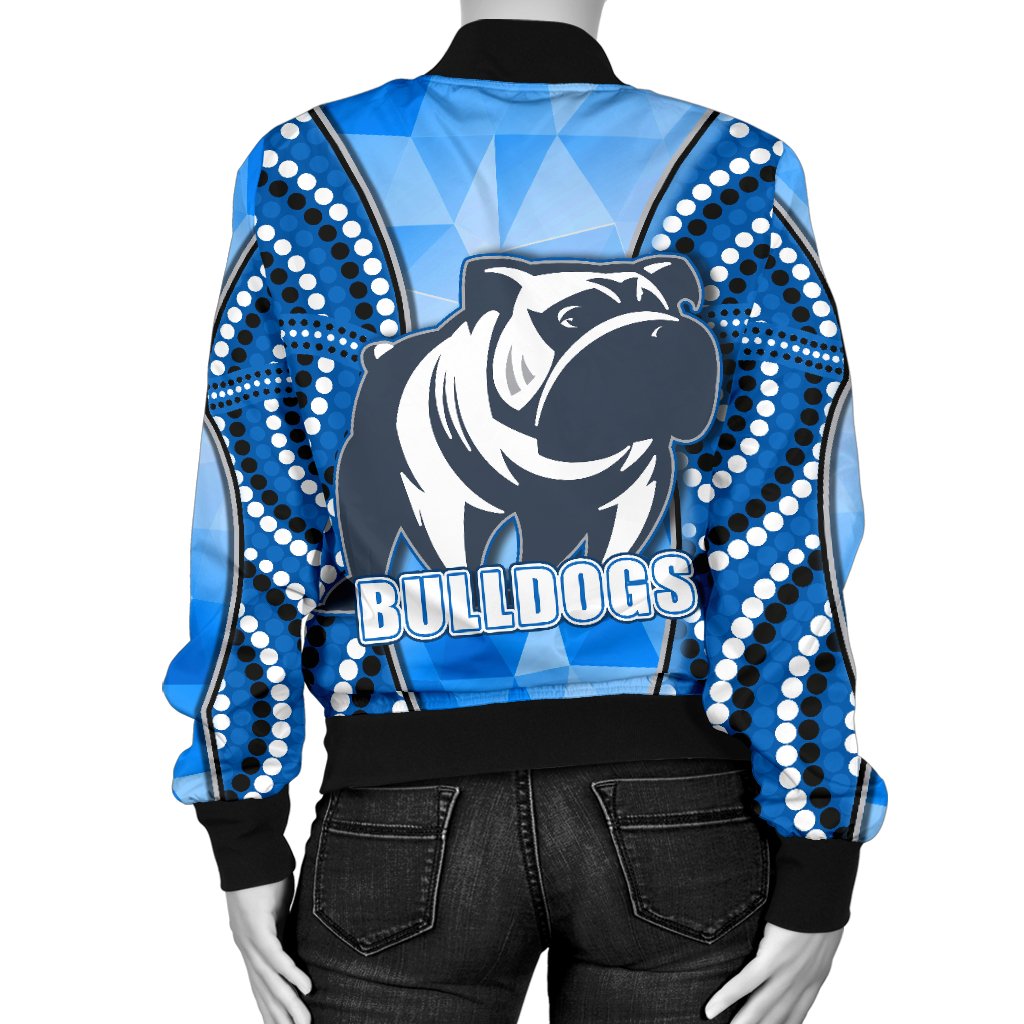 bulldogs-womens-bomber-jacket-indigenous-snappy