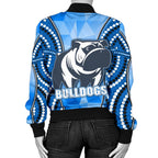 bulldogs-womens-bomber-jacket-indigenous-snappy