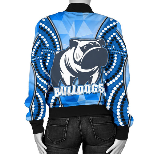 bulldogs-womens-bomber-jacket-indigenous-snappy