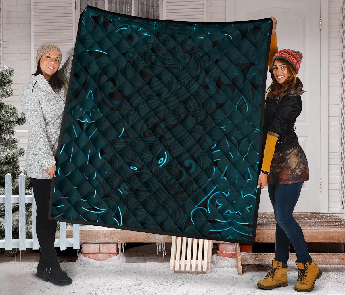 new-zealand-premium-quilt-maori-gods-tumatauenga-god-of-war-blue