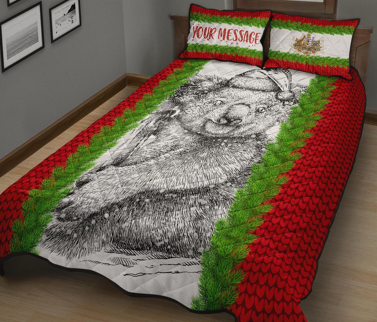 custom-christmas-quilt-bed-set-merry-christmas-koala