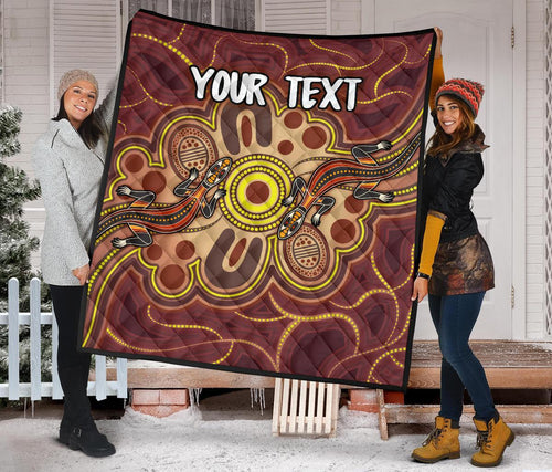 custom-aboriginal-premium-quilt-indigenous-lizard-dot-painting-art