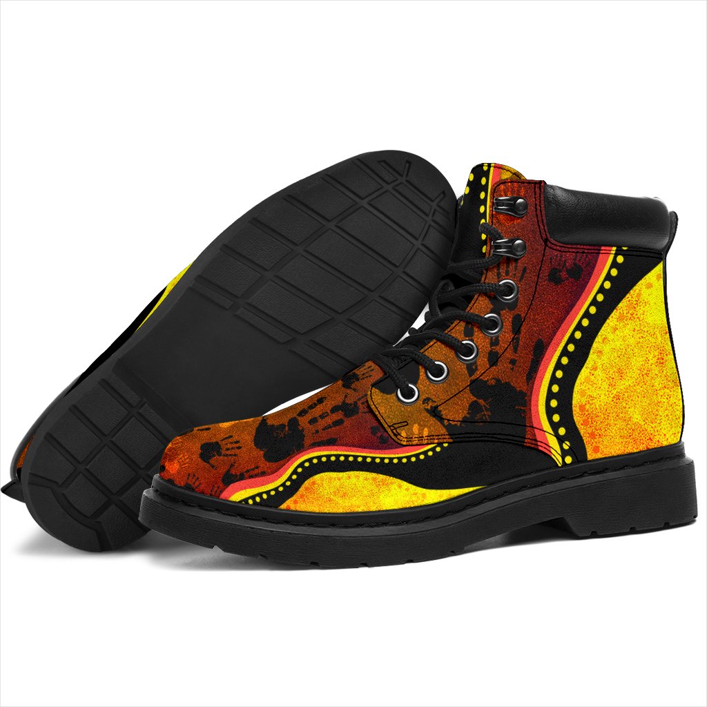 boots-aboriginal-rock-painting-hand-art-golden-style-all-season-02-bn15