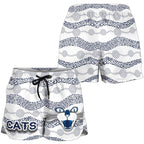 Geelong Women Shorts Cats Indigenous - White - Vibe Hoodie