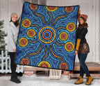 aboriginal-premium-quilt-aboriginal-flower-blue-dot-painting-art