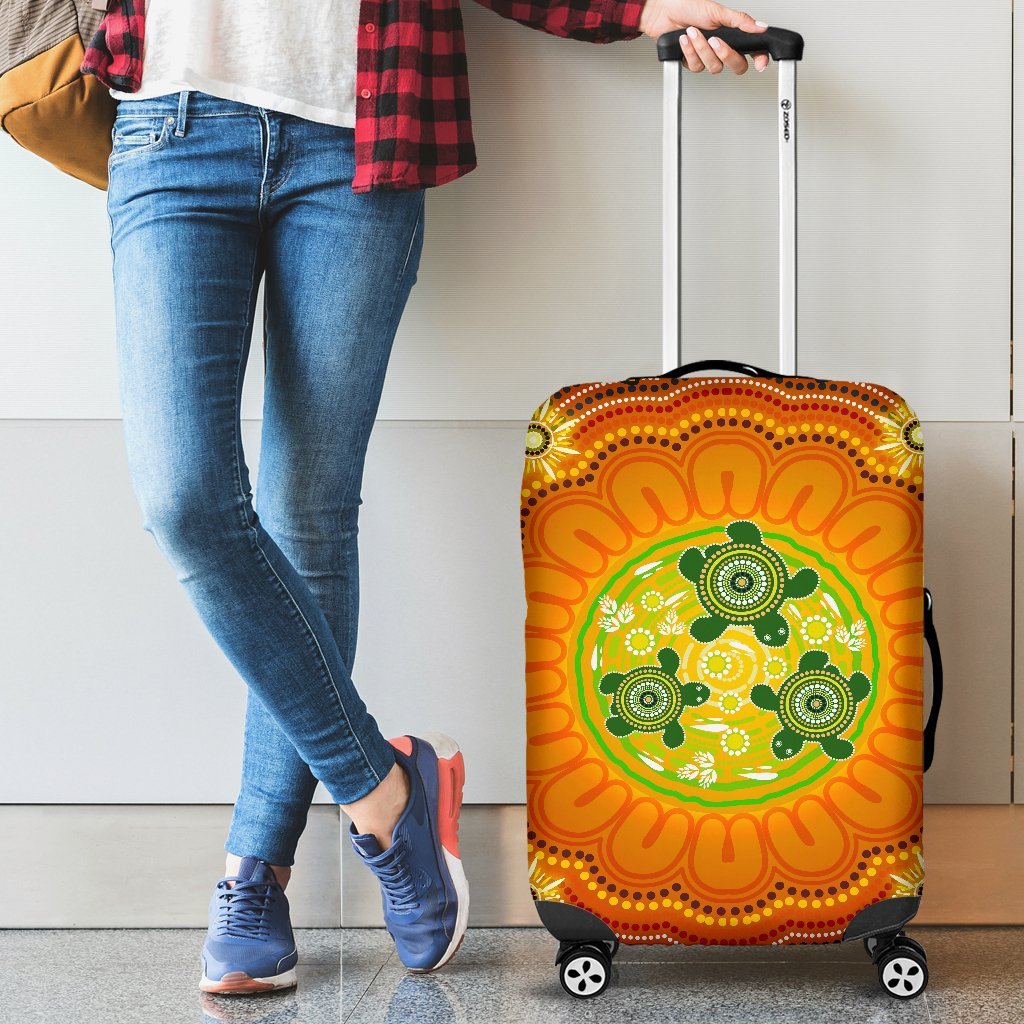 aboriginal-luggage-covers-turtle-circle-dot-painting-art