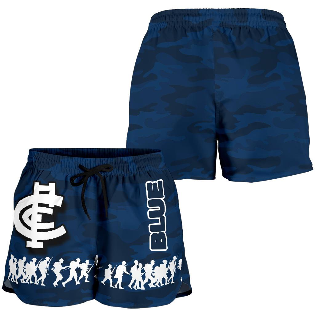 Carlton Blues All Over Print Women's Shorts Anzac Day Army Patterns - Vibe Hoodie