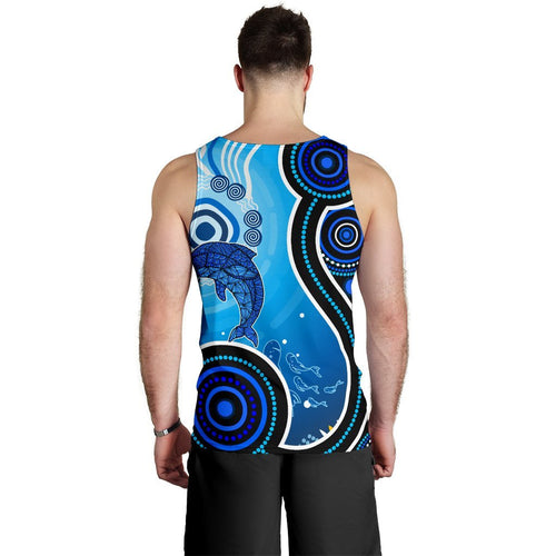 aboriginal-mens-tank-top-dolphin-and-aboriginal-dot-patterns