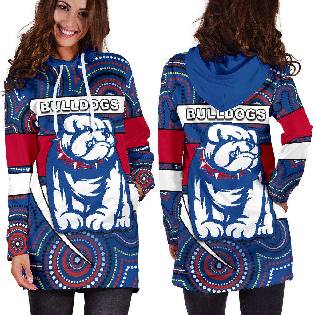western-football-bulldogs-women-hoodie-dress-redamancy-indigenous-australian