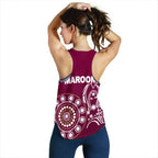 Queensland Women's Racerback Tank Maroons Simple Indigenous - Vibe Hoodie