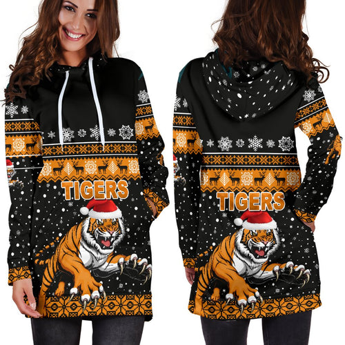 wests-christmas-womens-hoodie-dress-tigers-unique-vibes-black