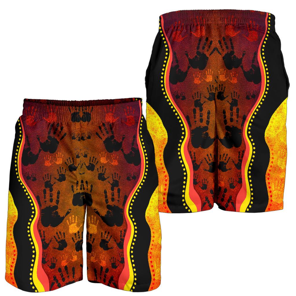 aboriginal-shorts-indigenous-rock-painting-hand-art-golden-style-men