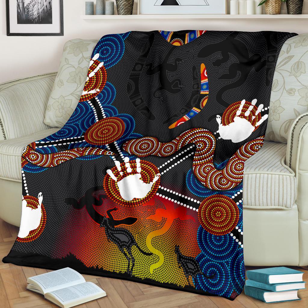 aboriginal-premium-blanket-australian-boomerang-and-snake-indigenous-art