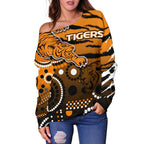 Tigers Women's Off Shoulder Sweater Wests Indigenous - Vibe Hoodie