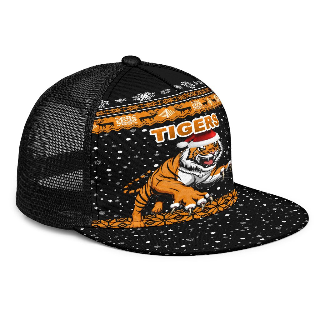 Wests Christmas Trucker Hat Tigers Unique Vibes - Black - Vibe Hoodie