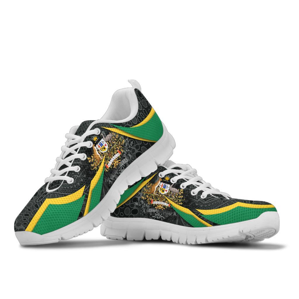 aboriginal-sneakers-australian-coat-of-arms-aussie-spirit-green