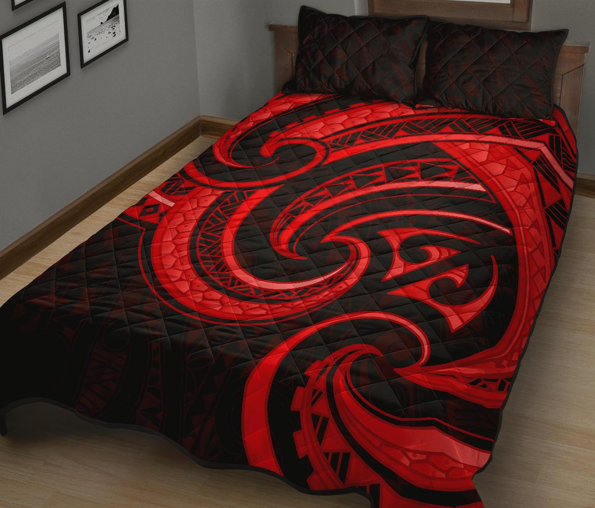 new-zealand-maori-mangopare-quilt-bed-set-polynesian-red