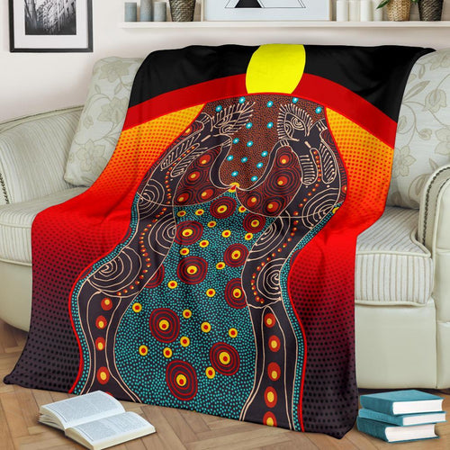 premium-blanket-aboriginal-sublimation-dot-pattern-style-red